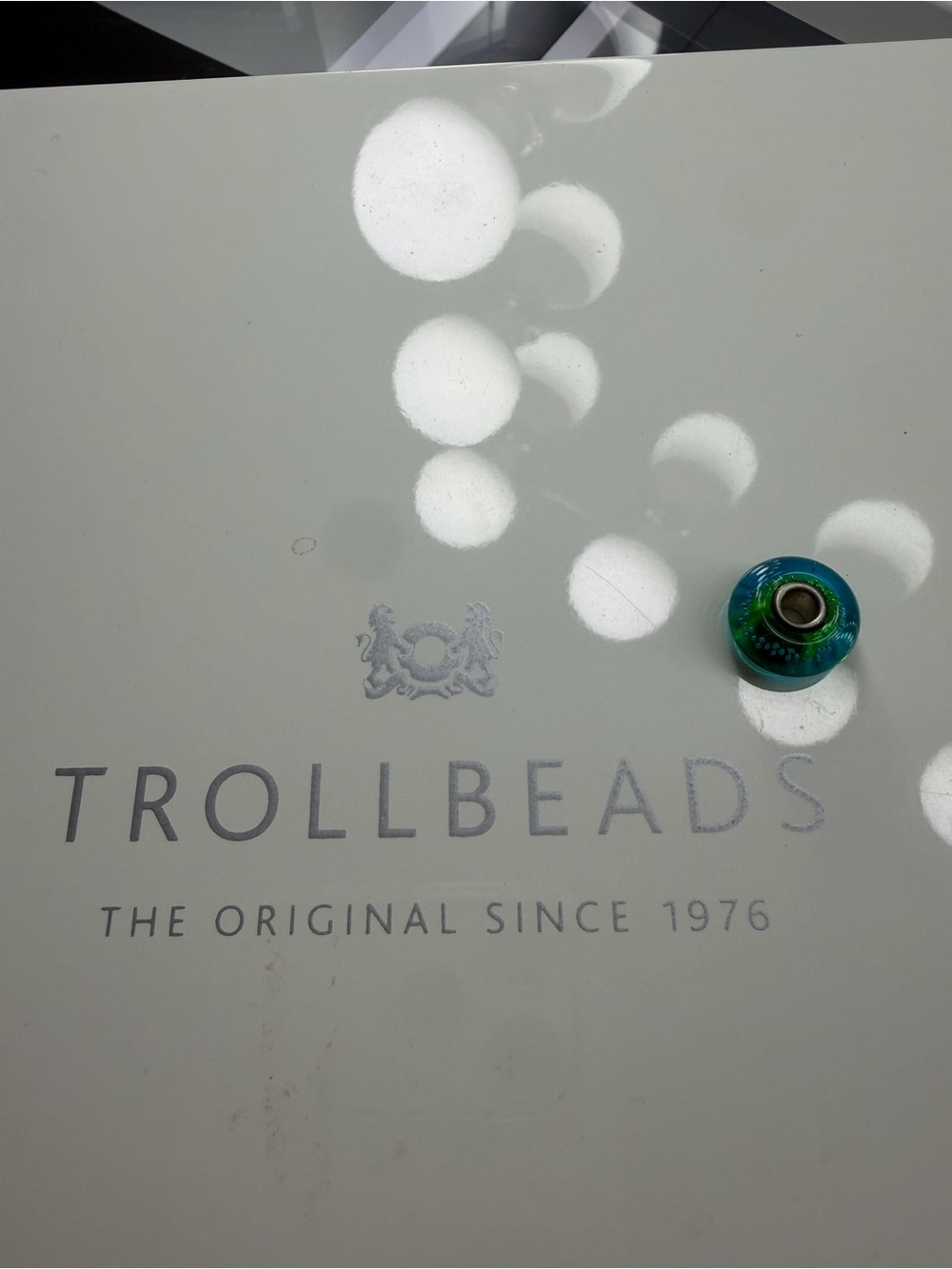 Trollbeads Turquoise Green Dot Bead